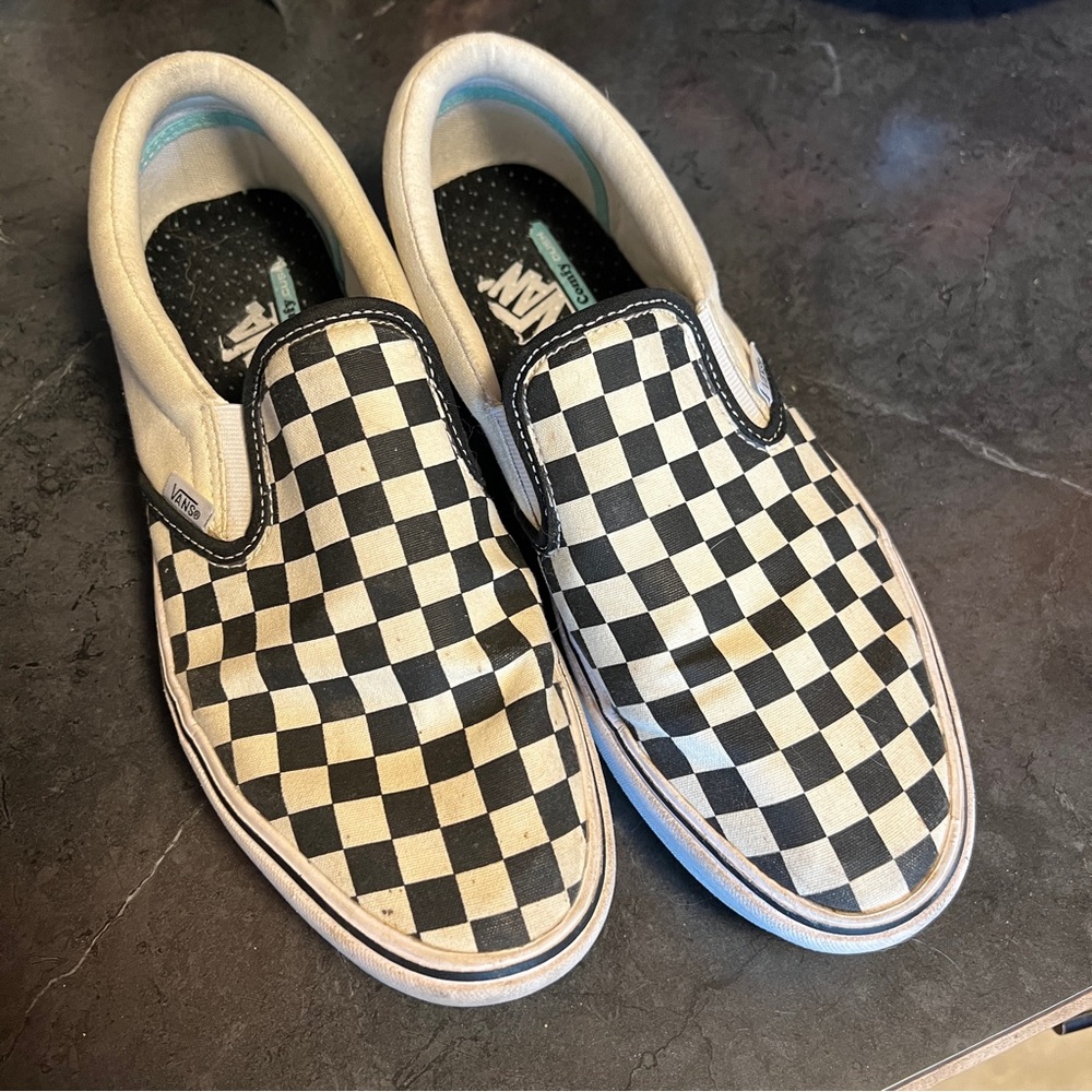 Vans Slip-Ons ComfyCush, black/off white check sz 10.5